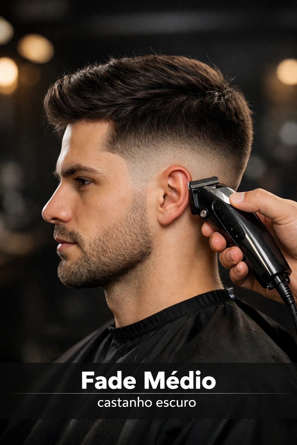 Cliente em atendimento na Elegância Barbearia