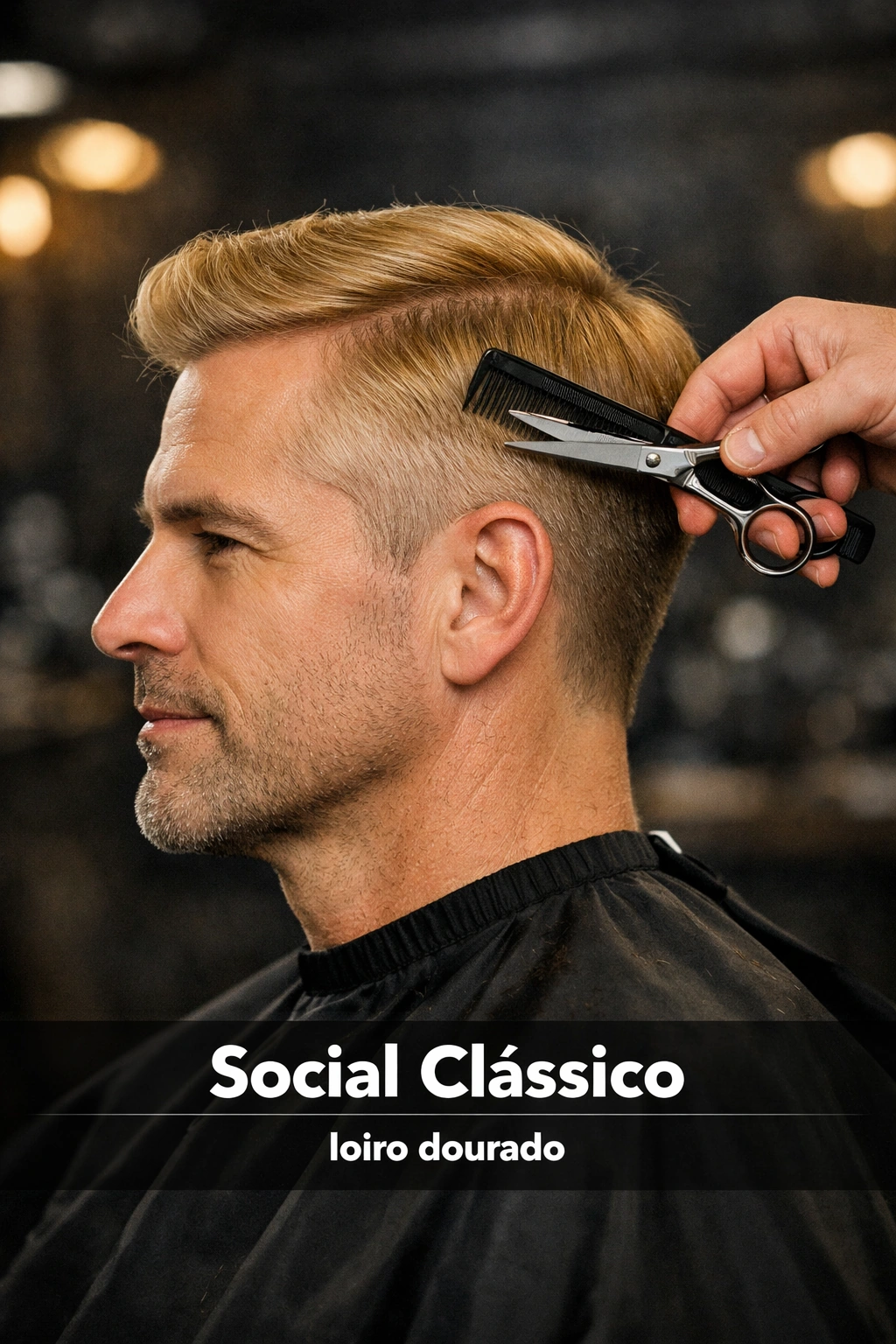 Cliente e barbeiro em atendimento na Elegância Barbearia